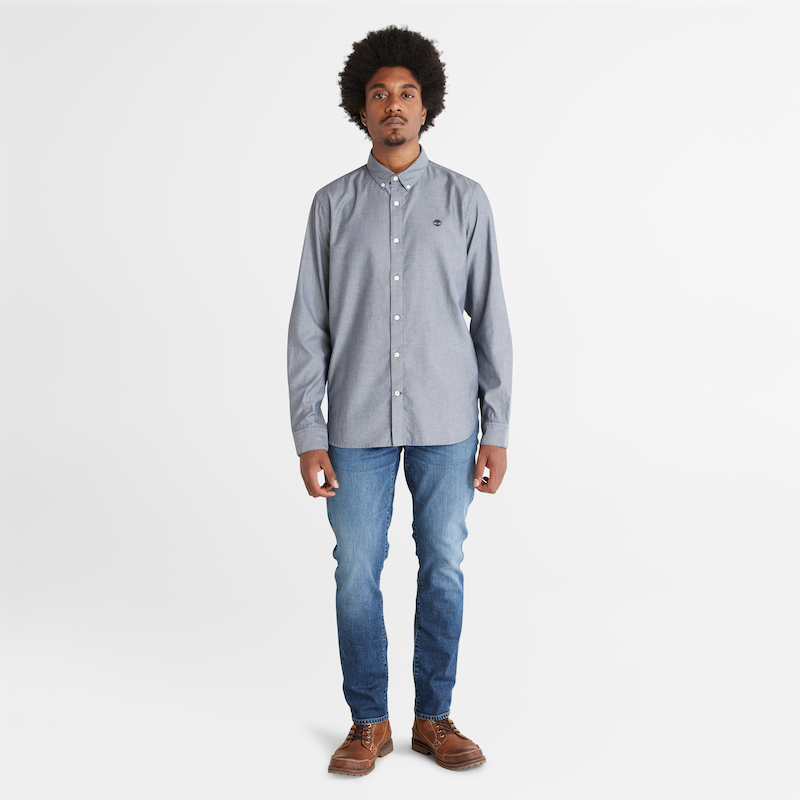 TIMBERLAND MILL RIVER REGULAR FIT LONG SLEEVE SHIRT FOR MEN IN GREY