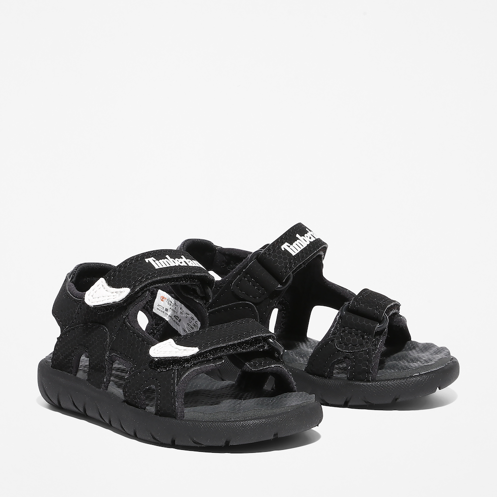 TIMBERLAND PERKINS ROW 2-STRAP SANDAL FOR TODDLER IN BLACK