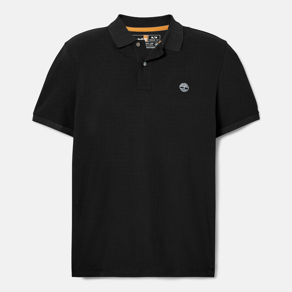 TIMBERLAND MILLERS RIVER REGULAR FIT PIQUE POLO SHIRT FOR MEN IN BLACK