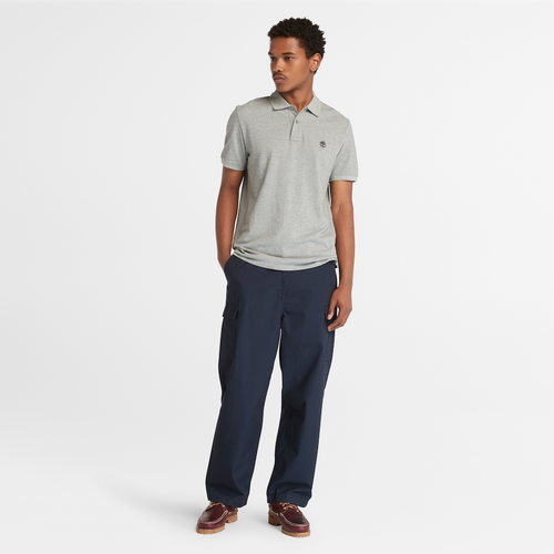 TIMBERLAND MILLERS RIVER PIQUE POLO SHIRT FOR MEN IN GREY