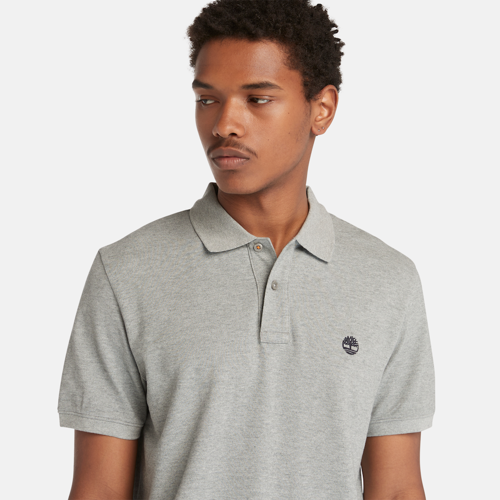 Millers River Pique Polo Shirt For Men In Grey – Timberland South Millers River Pique Polo Shirt For Men In Grey – Timberland South
