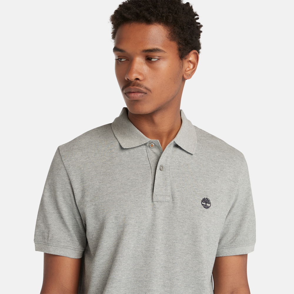 TIMBERLAND MILLERS RIVER PIQUE POLO SHIRT FOR MEN IN GREY