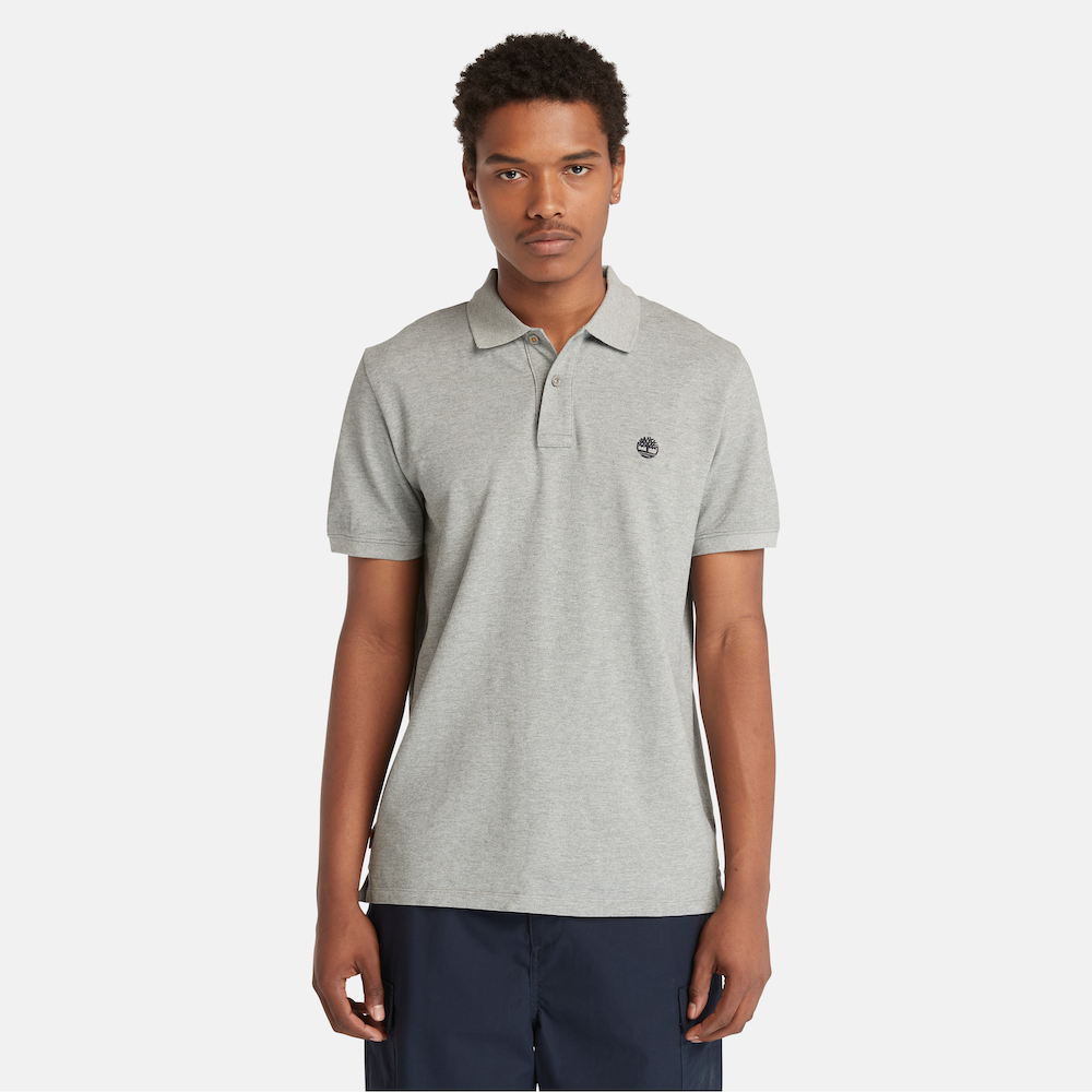 TIMBERLAND MILLERS RIVER PIQUE POLO SHIRT FOR MEN IN GREY