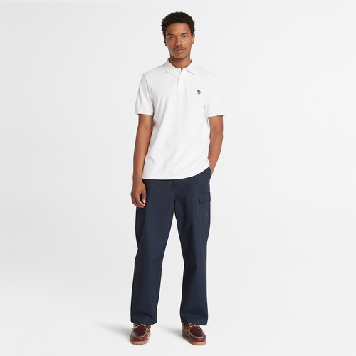 TIMBERLAND MILLERS RIVER PIQUE POLO SHIRT FOR MEN IN WHITE