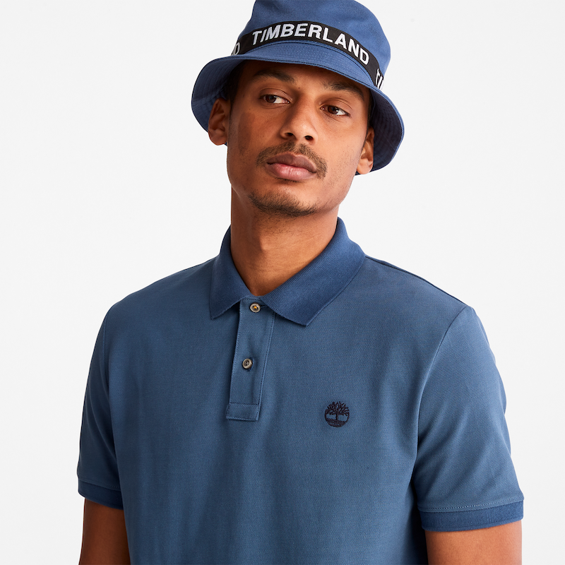 TIMBERLAND MILLERS RIVER PIQUE POLO SHIRT FOR MEN IN NAVY