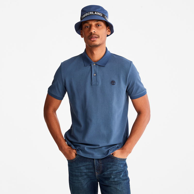 TIMBERLAND MILLERS RIVER PIQUE POLO SHIRT FOR MEN IN NAVY