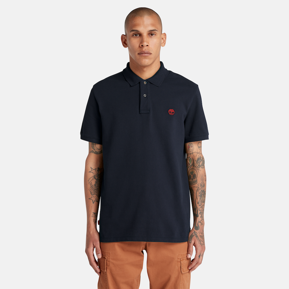 TIMBERLAND MILLERS RIVER PIQUE POLO SHIRT FOR MEN IN NAVY