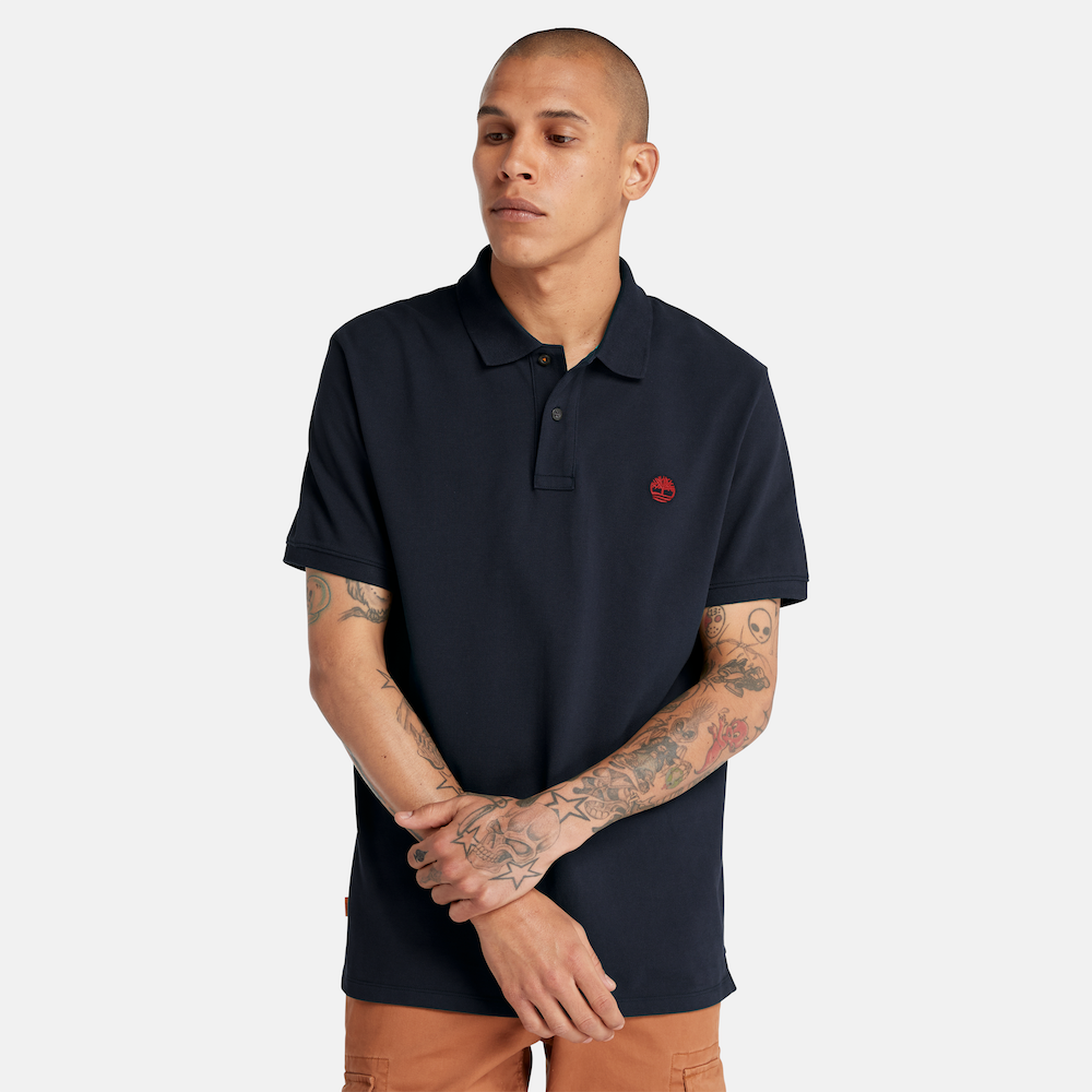 TIMBERLAND MILLERS RIVER PIQUE POLO SHIRT FOR MEN IN NAVY