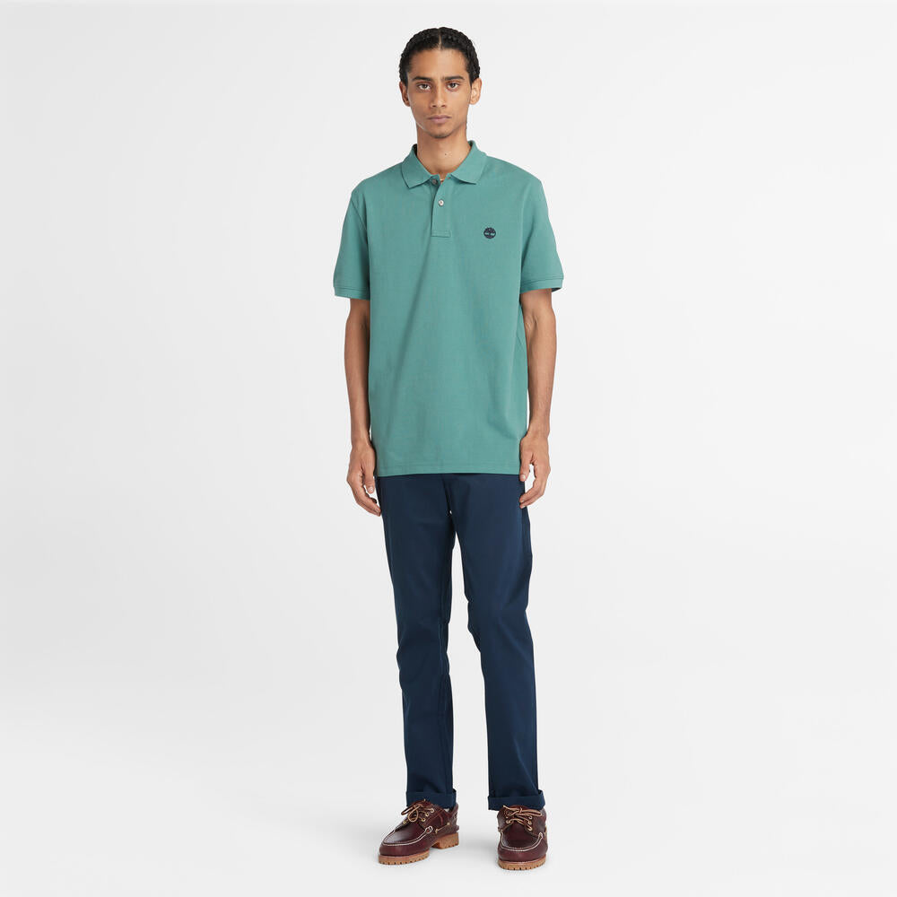 TIMBERLAND MILLERS RIVER PIQUE POLO SHIRT FOR MEN IN TEAL