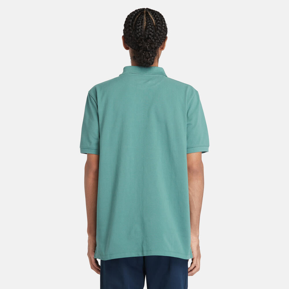 TIMBERLAND MILLERS RIVER PIQUE POLO SHIRT FOR MEN IN TEAL