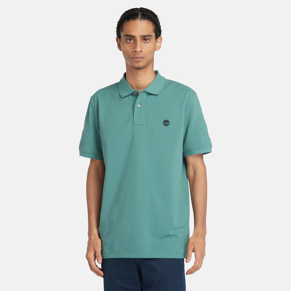 TIMBERLAND MILLERS RIVER PIQUE POLO SHIRT FOR MEN IN TEAL