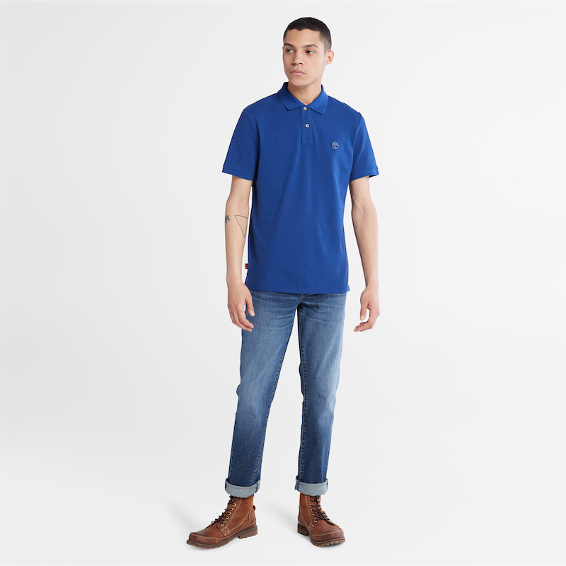 TIMBERLAND MILLERS RIVER PIQUE POLO SHIRT FOR MEN IN COBALT BLUE