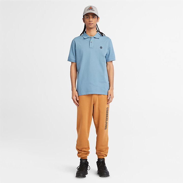 TIMBERLAND MILLERS RIVER SHORT SLEEVE PIQUE POLO FOR MEN IN SKY BLUE