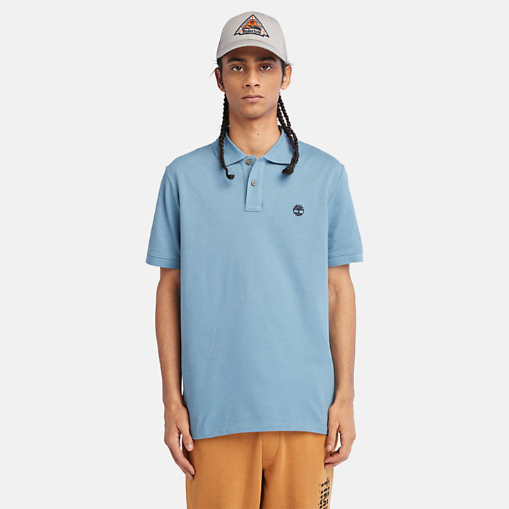 TIMBERLAND MILLERS RIVER SHORT SLEEVE PIQUE POLO FOR MEN IN SKY BLUE