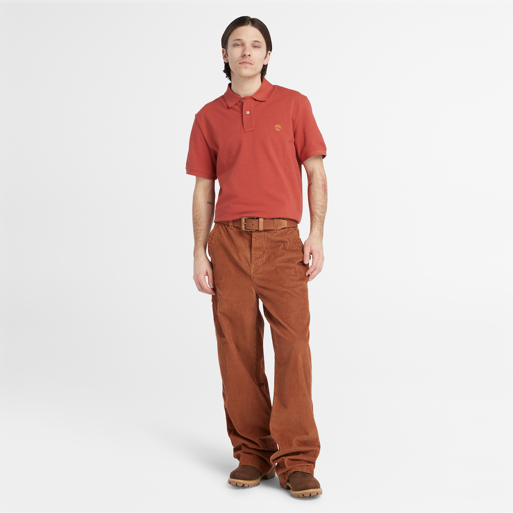 TIMBERLAND MILLERS RIVER PIQUE POLO SHIRT FOR MEN IN RUST