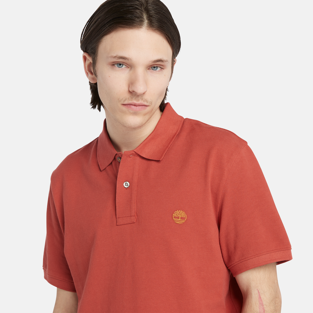 TIMBERLAND MILLERS RIVER PIQUE POLO SHIRT FOR MEN IN RUST