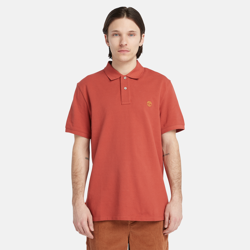 TIMBERLAND MILLERS RIVER PIQUE POLO SHIRT FOR MEN IN RUST