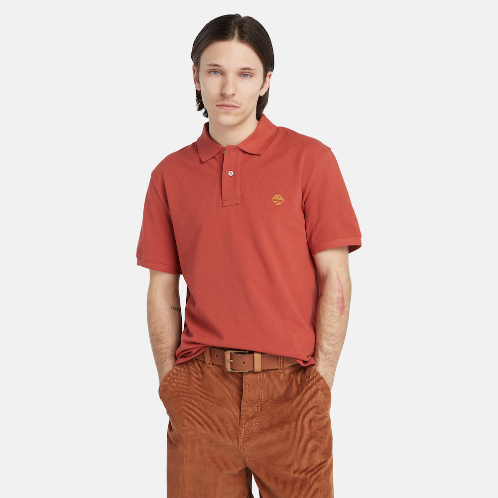 TIMBERLAND MILLERS RIVER PIQUE POLO SHIRT FOR MEN IN RUST
