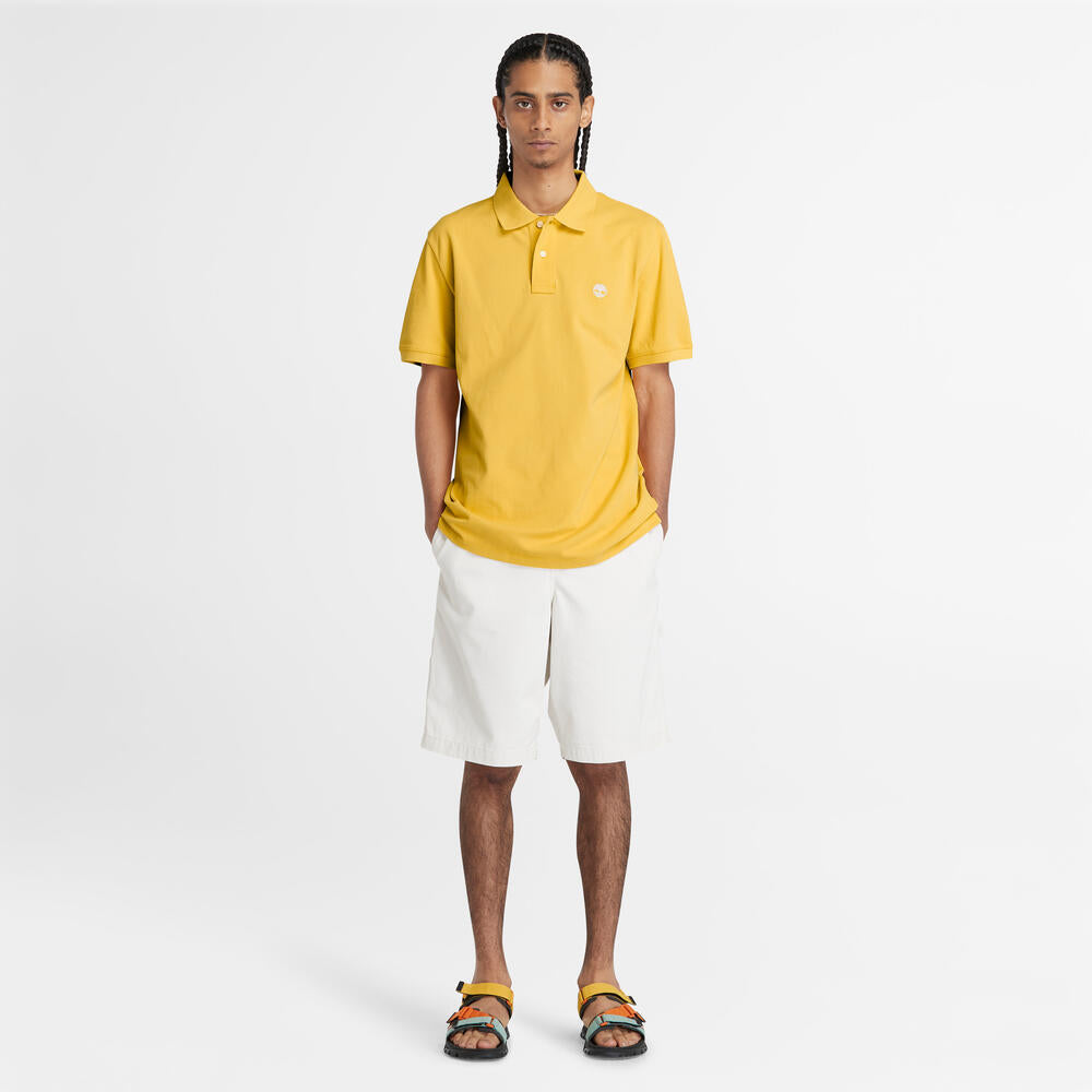 TIMBERLAND MILLERS RIVER PIQUÃ‰ POLO SHIRT FOR MEN IN SUNSHINE YELLOW