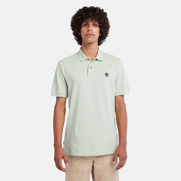 TIMBERLAND MILLERS RIVER PIQUE POLO SHIRT FOR MEN IN LIGHT GREEN