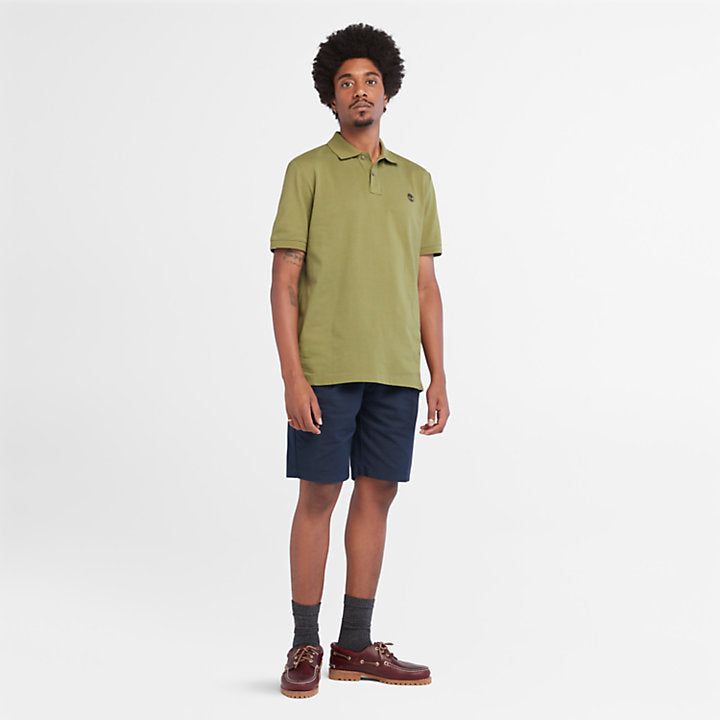 TIMBERLAND PIQUE POLO SHIRT FOR MEN IN OLIVE GREEN