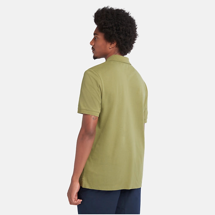 TIMBERLAND PIQUE POLO SHIRT FOR MEN IN OLIVE GREEN