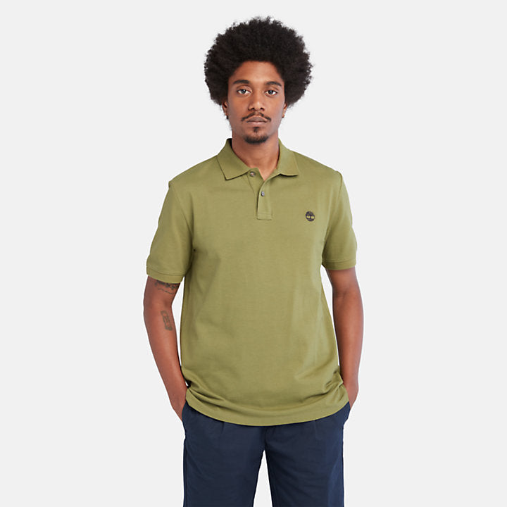TIMBERLAND PIQUE POLO SHIRT FOR MEN IN OLIVE GREEN