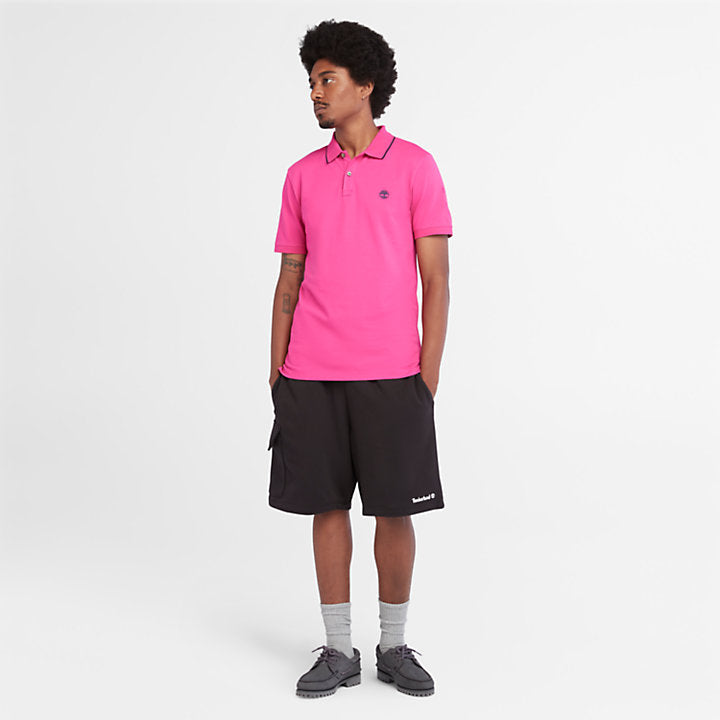 TIMBERLAND SHORT SLEEVE POLO SHIRT FOR MEN IN PINK