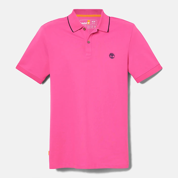 TIMBERLAND SHORT SLEEVE POLO SHIRT FOR MEN IN PINK