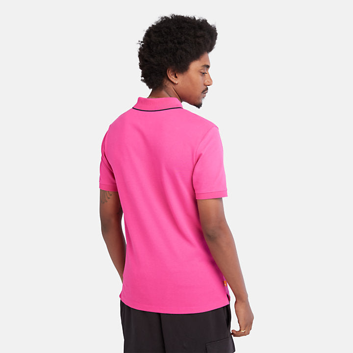 TIMBERLAND SHORT SLEEVE POLO SHIRT FOR MEN IN PINK