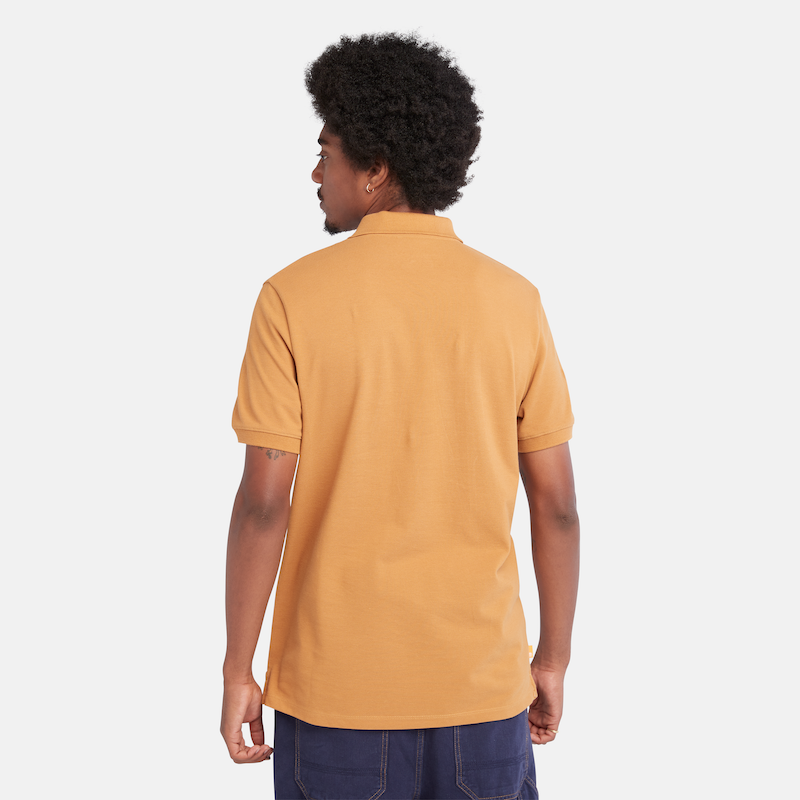TIMBERLAND COLOUR BLOCK POLO SHIRT FOR MEN IN WHEAT