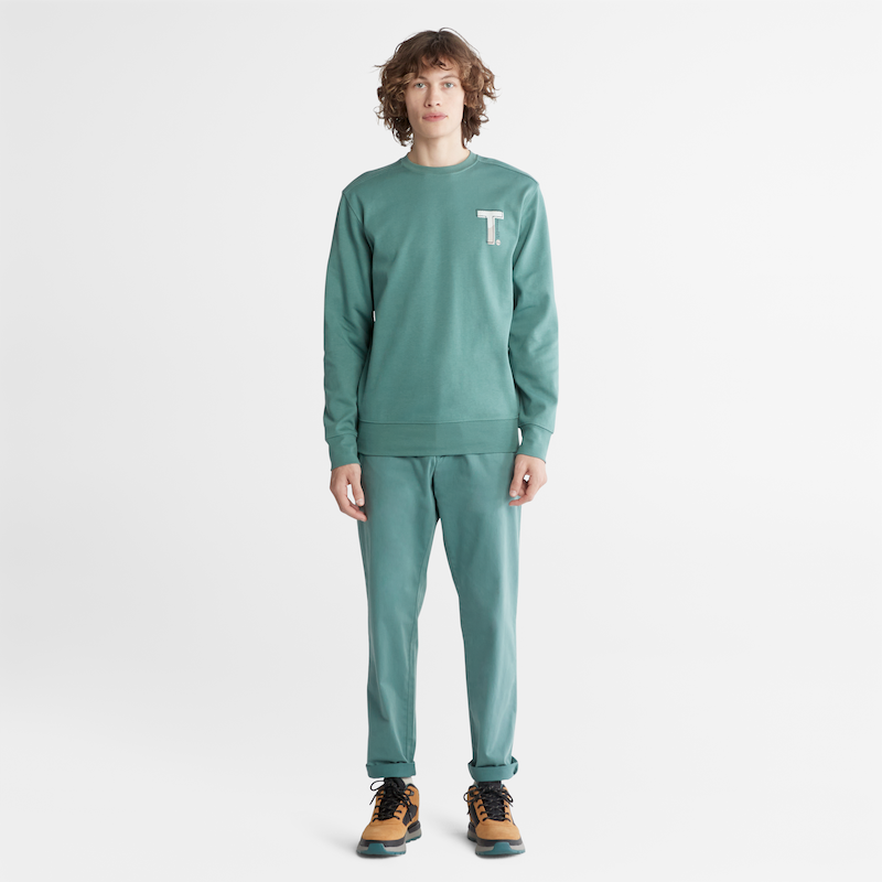 TIMBERLAND TIMBERFRESH TECHNOLOGY RELAXED FIT SWEATSHIRT FOR MEN IN TEAL