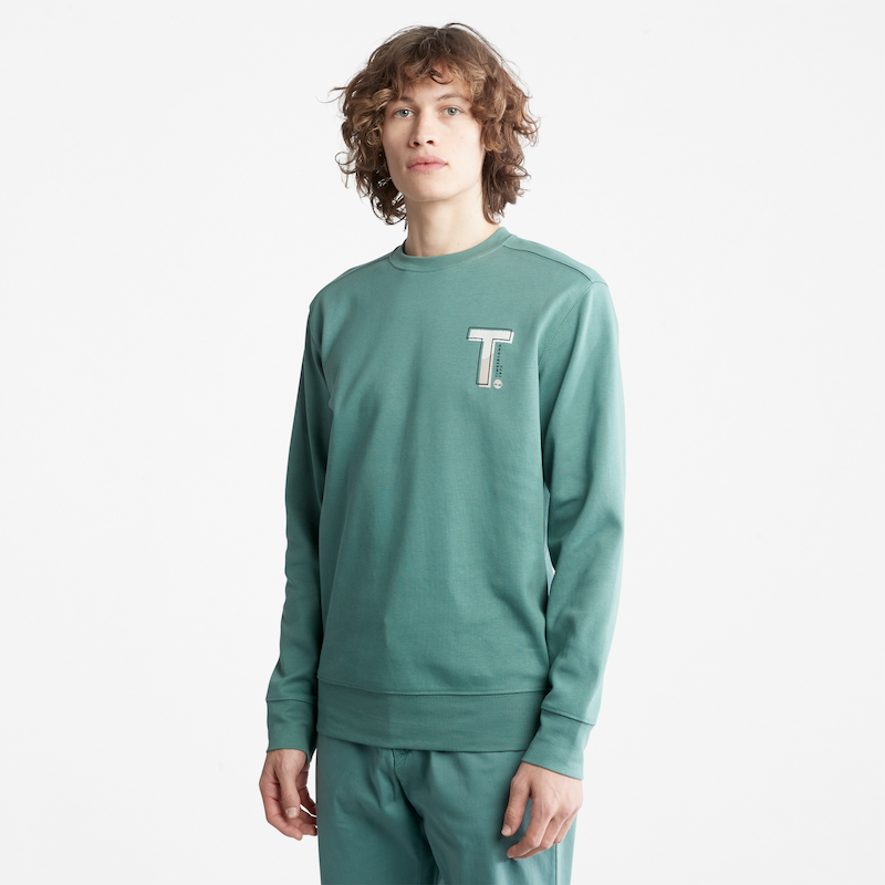 TIMBERLAND TIMBERFRESH TECHNOLOGY RELAXED FIT SWEATSHIRT FOR MEN IN TEAL
