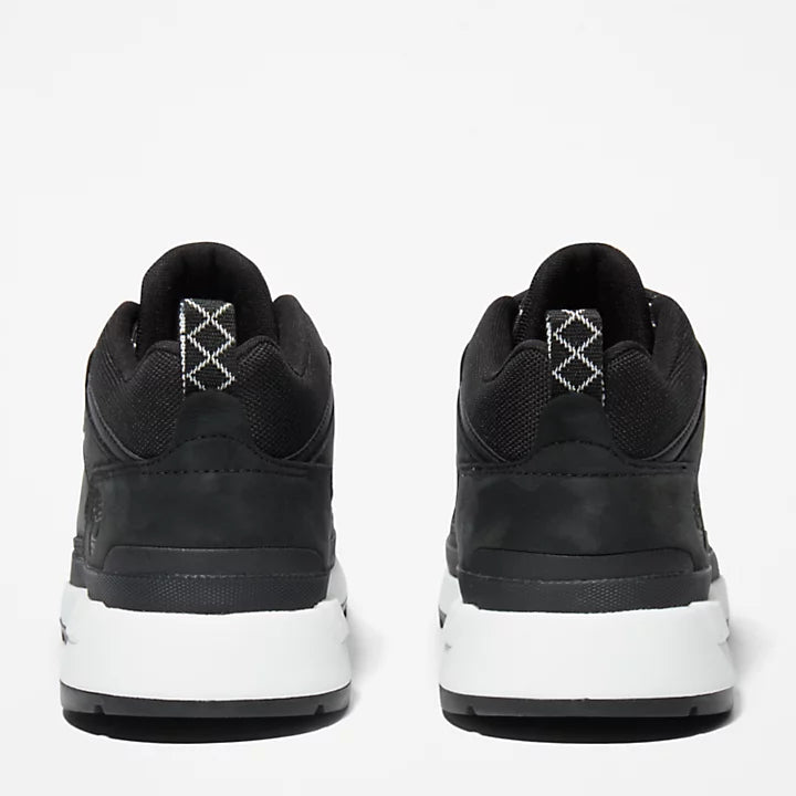 Black Timberland¡ Field Trekker Low Hiker for Men. Black leather hiking shoe with water-resistant protection for light rain. Breathable mesh lining for comfort. OrthoLite¡ footbed for cushioning, EVA midsole for support. Durable outsole delivers traction on trails or streets. Versatile for both city and outdoor adventures.