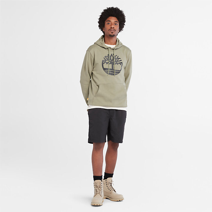 TIMBERLAND TREE LOGO HOODIE FOR MEN IN KHAKI GREEN