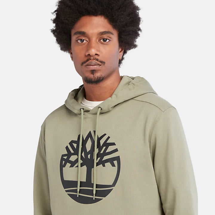 TIMBERLAND TREE LOGO HOODIE FOR MEN IN KHAKI GREEN