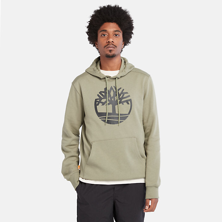 TIMBERLAND TREE LOGO HOODIE FOR MEN IN KHAKI GREEN