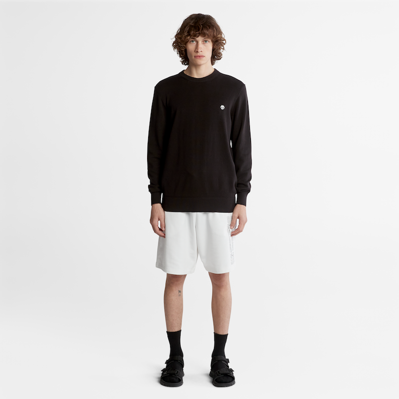 TIMBERLAND WILLIAMS RIVER ORGANIC REGULAR FIT COTTON SWEATER FOR MEN IN BLACK