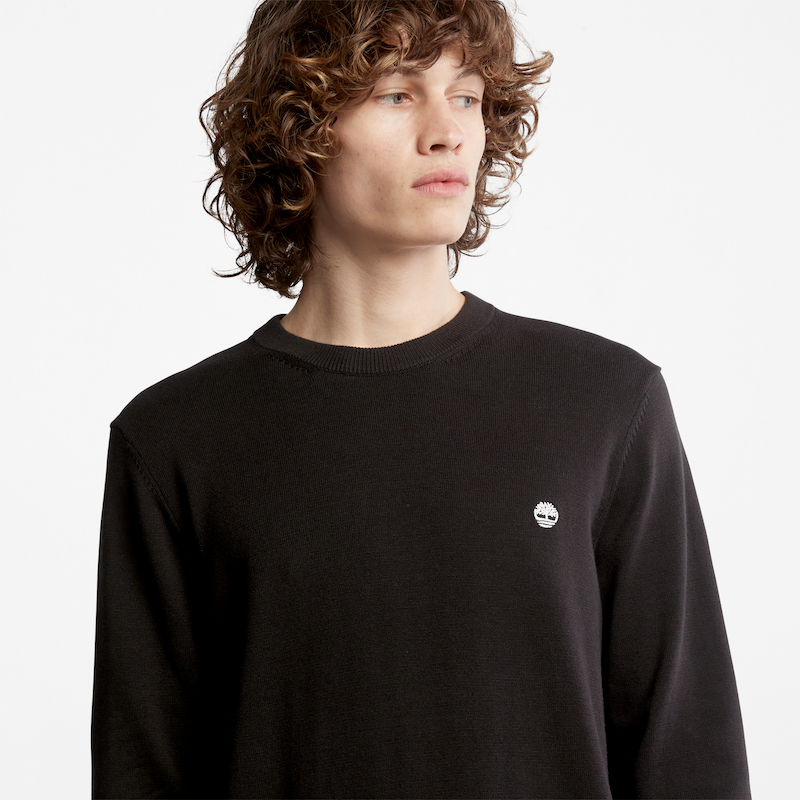TIMBERLAND WILLIAMS RIVER ORGANIC REGULAR FIT COTTON SWEATER FOR MEN IN BLACK