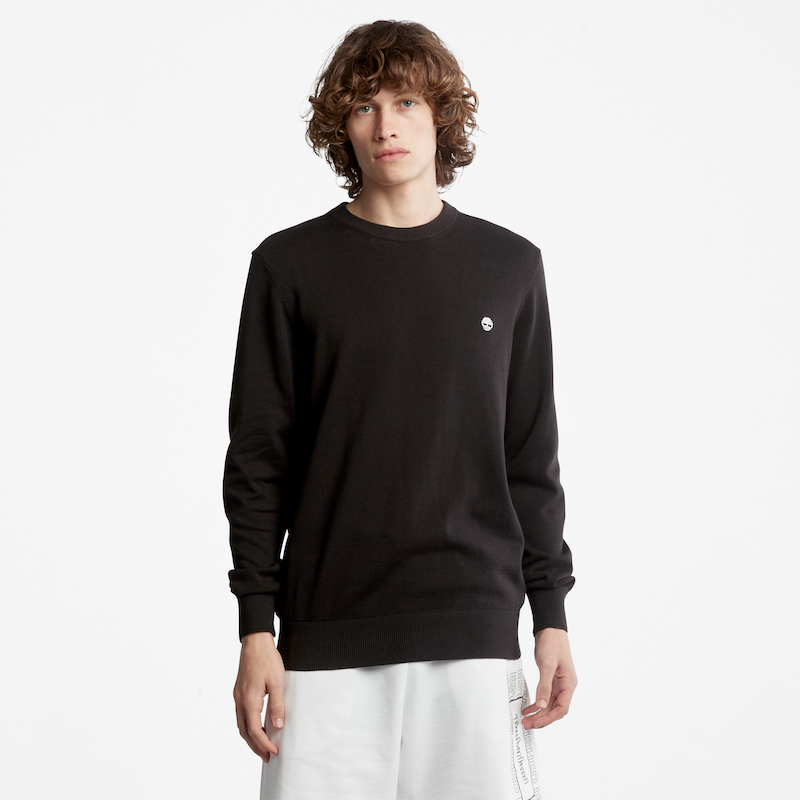 TIMBERLAND WILLIAMS RIVER ORGANIC REGULAR FIT COTTON SWEATER FOR MEN IN BLACK