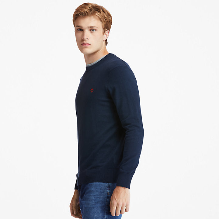 TIMBERLAND WILLIAMS RIVER ORGANIC REGULAR FIT COTTON SWEATER FOR MEN IN NAVY