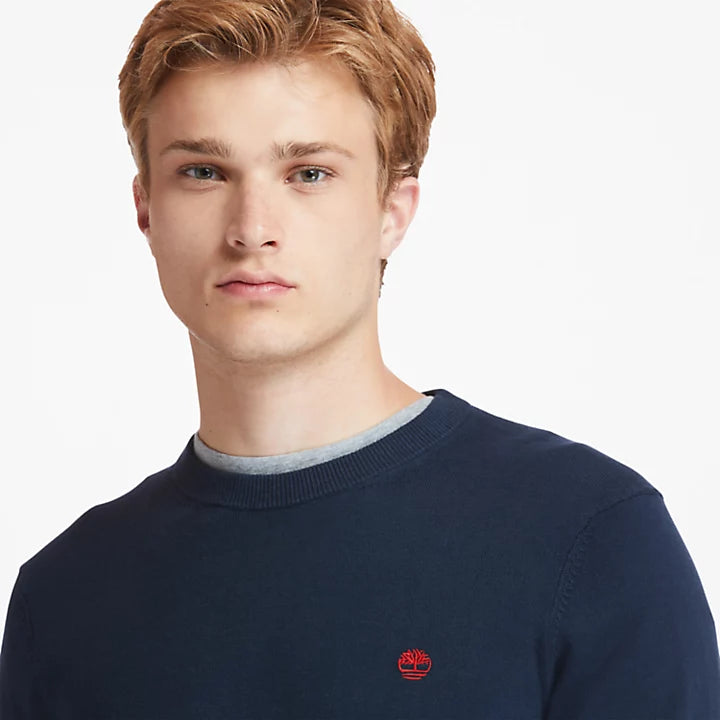 TIMBERLAND WILLIAMS RIVER ORGANIC REGULAR FIT COTTON SWEATER FOR MEN IN NAVY
