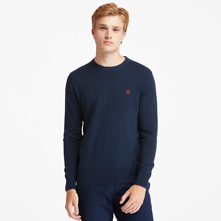 TIMBERLAND WILLIAMS RIVER ORGANIC REGULAR FIT COTTON SWEATER FOR MEN IN NAVY