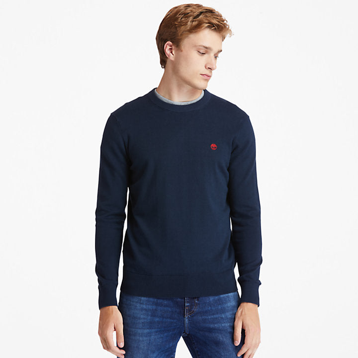 TIMBERLAND WILLIAMS RIVER ORGANIC REGULAR FIT COTTON SWEATER FOR MEN IN NAVY