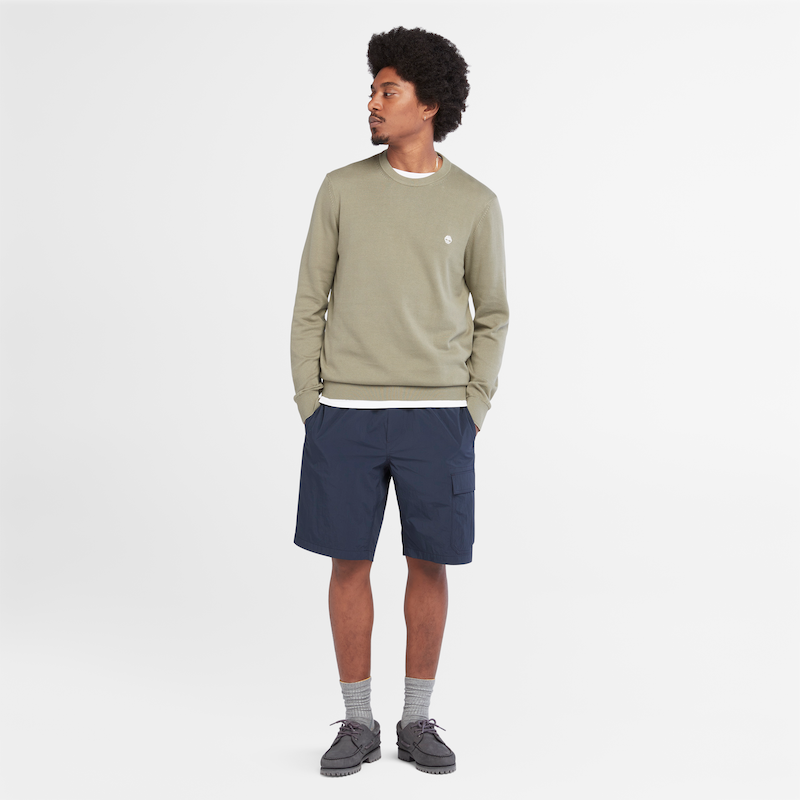 Williams River Crewneck Sweater For Men In Khaki Green