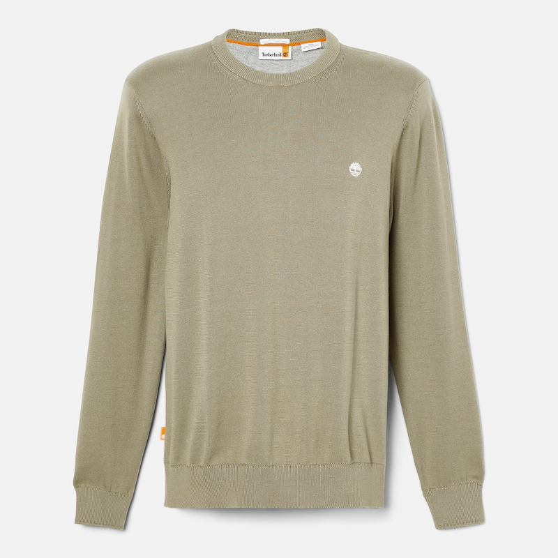 Williams River Crewneck Sweater For Men In Khaki Green