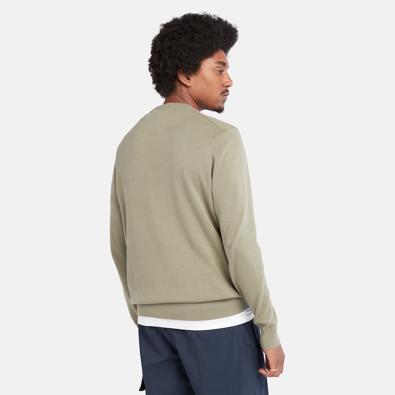 Williams River Crewneck Sweater For Men In Khaki Green