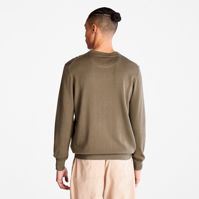 Williams River Organic Cotton Sweater for Men in Dark Green