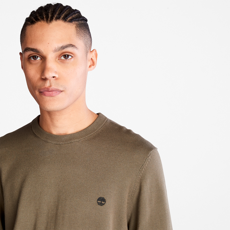 TIMBERLAND WILLIAMS RIVER ORGANIC COTTON SWEATER FOR MEN IN DARK GREEN