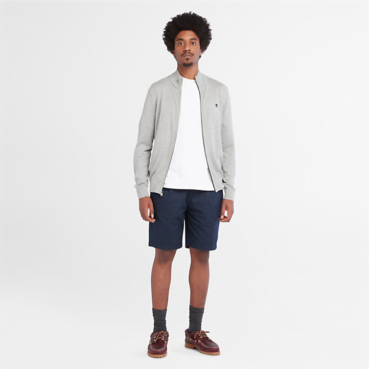 TIMBERLAND WILLIAMS RIVER FULL ZIP COTTON JUMPER FOR MEN IN GREY